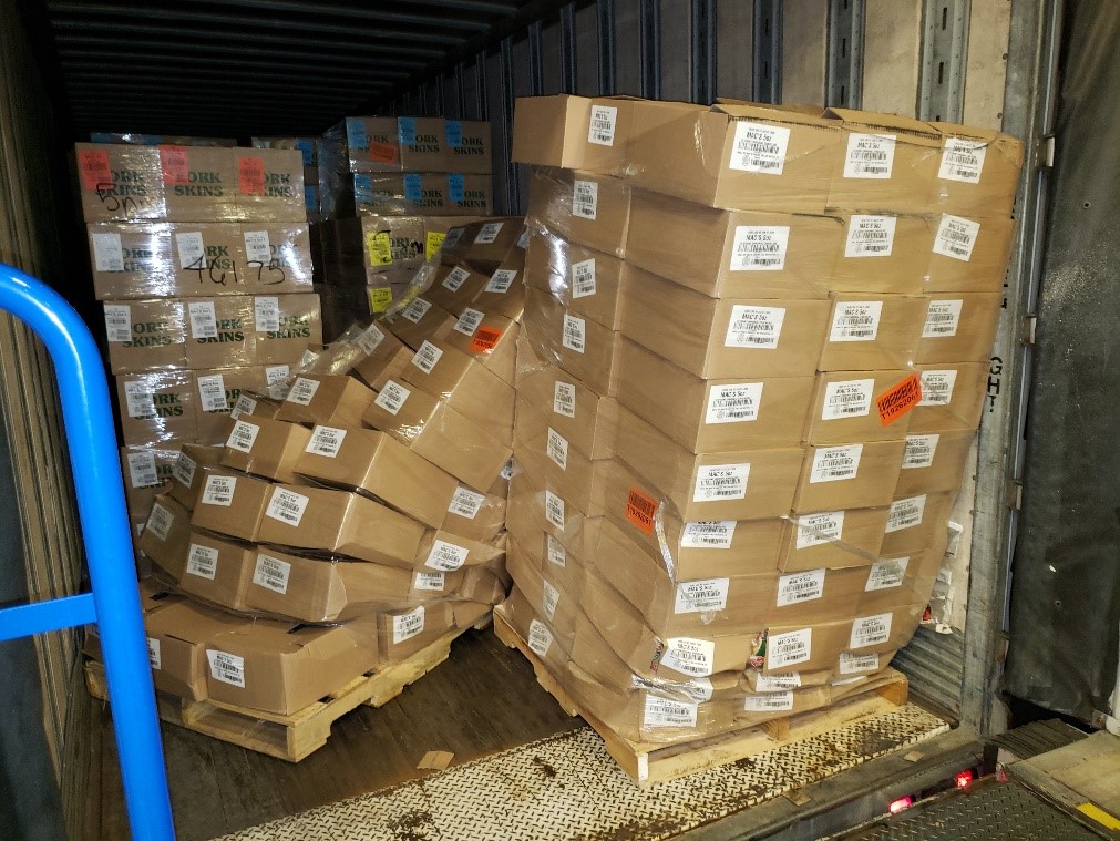 Damaged truck trailer