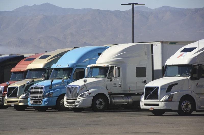 Warehouse interior with shelves